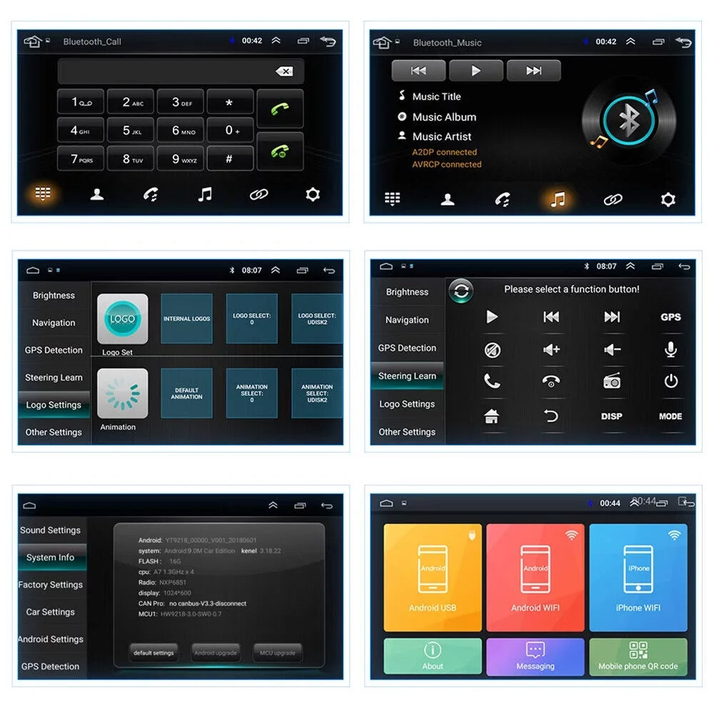 kydely  10 Inch On-Board Android 9.1 GPS Wifi Dual Din Touch Screen Player Navigation