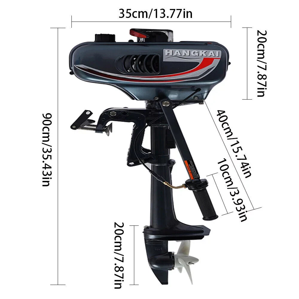 2-Stroke 3.5HP Outboard Motor Fishing ship Petrol Engine CDI System 10 Km / H