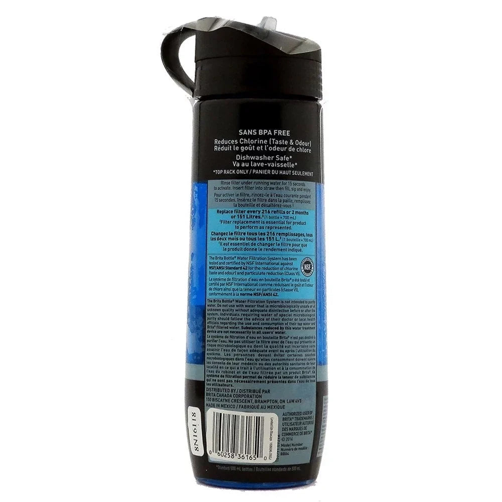 Brita Hard Sided Bottle a print Blue Jays & 1 Pack/2 Filters (Pack of 3)