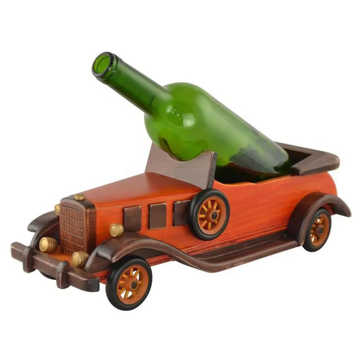 Orange Antique Car Bottle Holder. 15 in