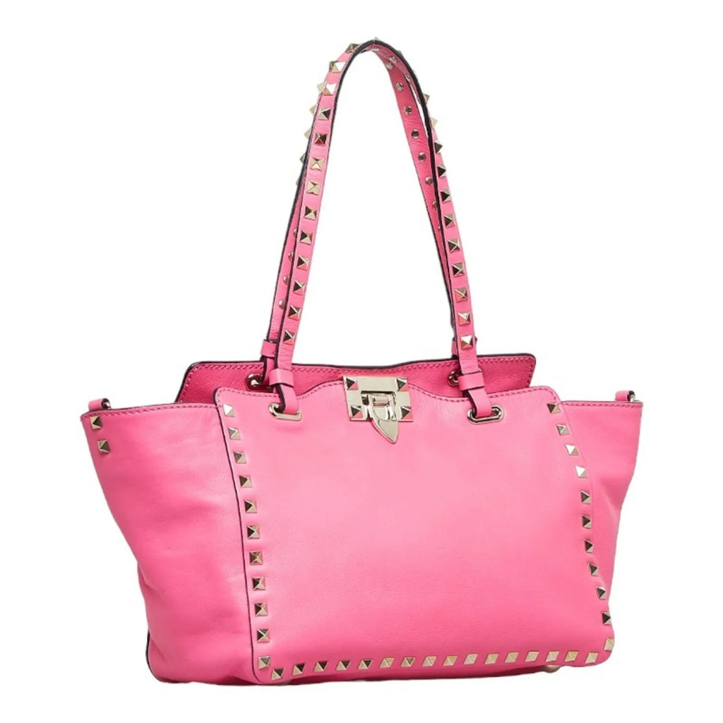 Pre-Owned Valentino Rockstud handbag shoulder bag pink leather ladies VALENTINO (Good)