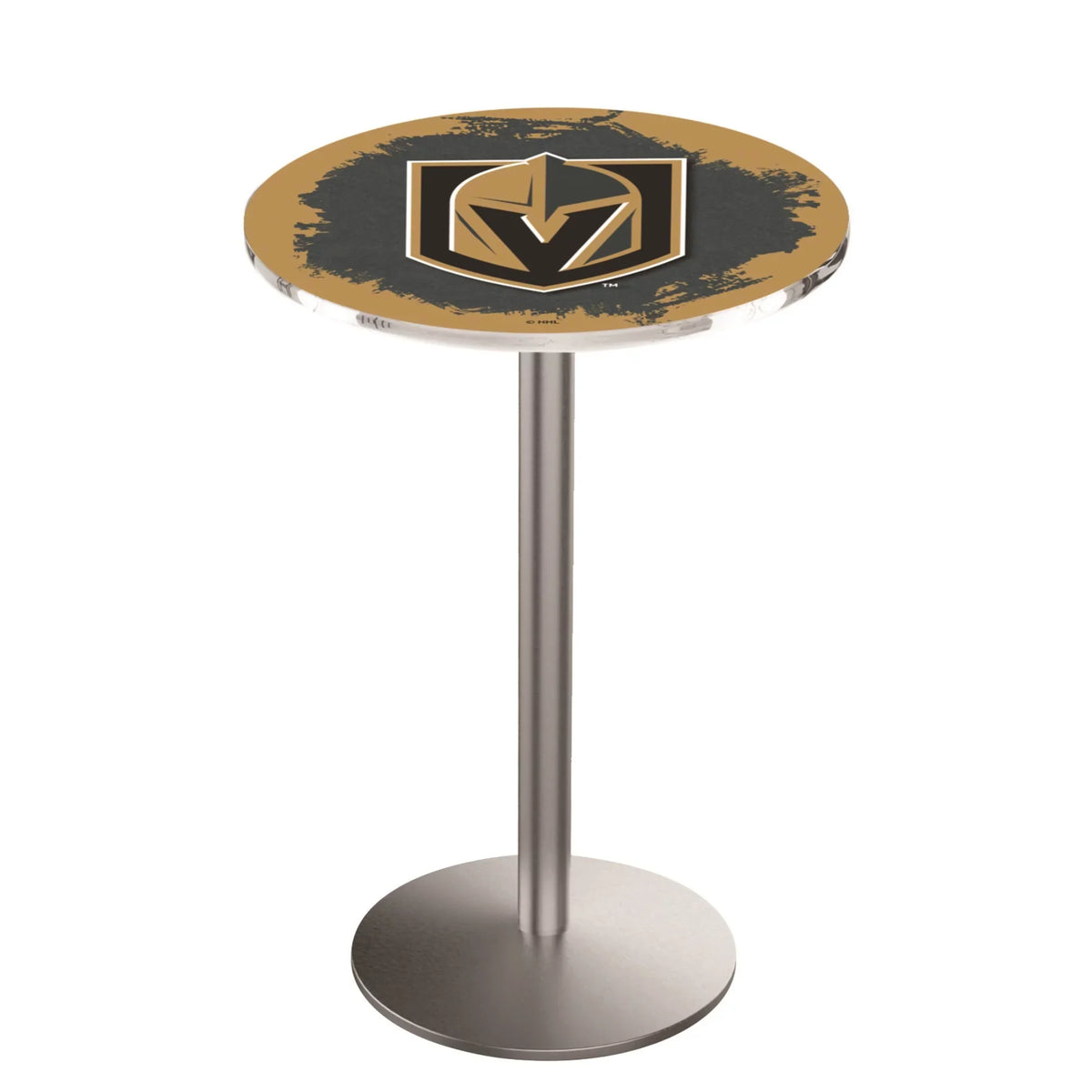 Top Pub Table with Stainless Finish. Tall - 30in. L214 Vegas Golden Knights 36in