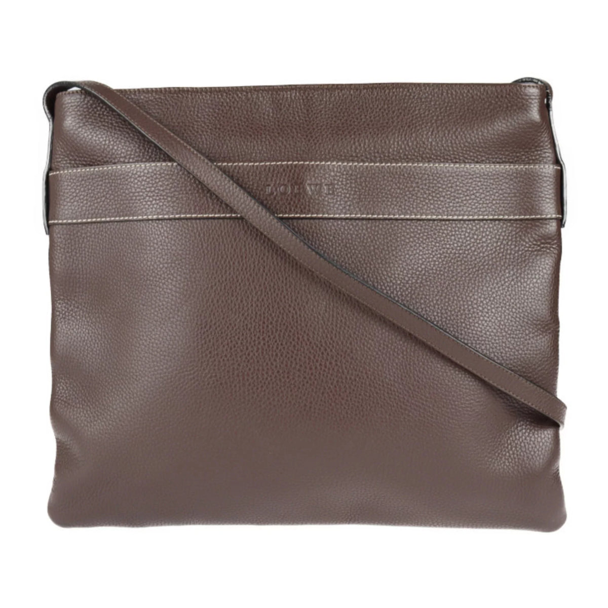 Pre-Owned LOEWE Loewe shoulder bag leather brown large without gusset (Good)