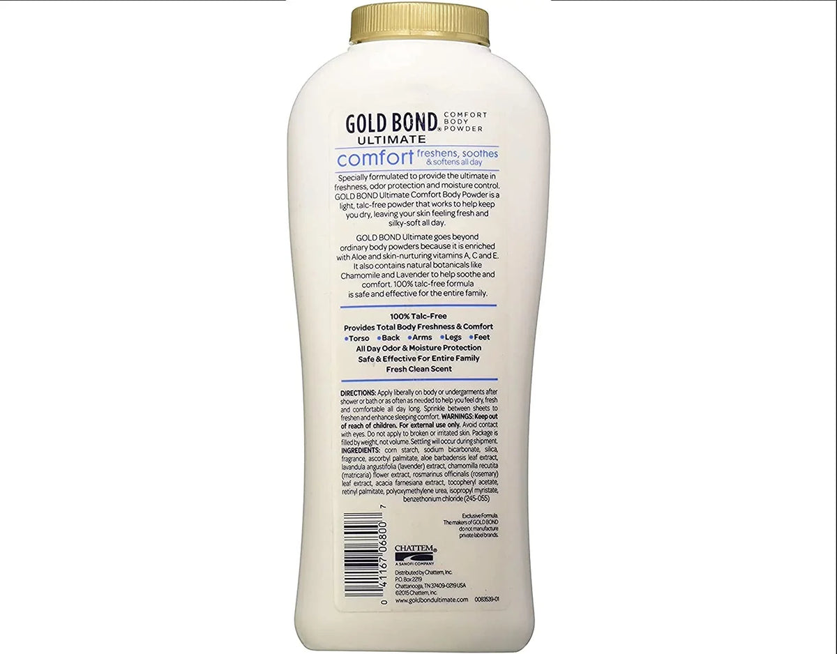 (Quantity of 6) Talc-Free. Gold Bond Ultimate Comfort Body Powder Aloe 10.0 oz