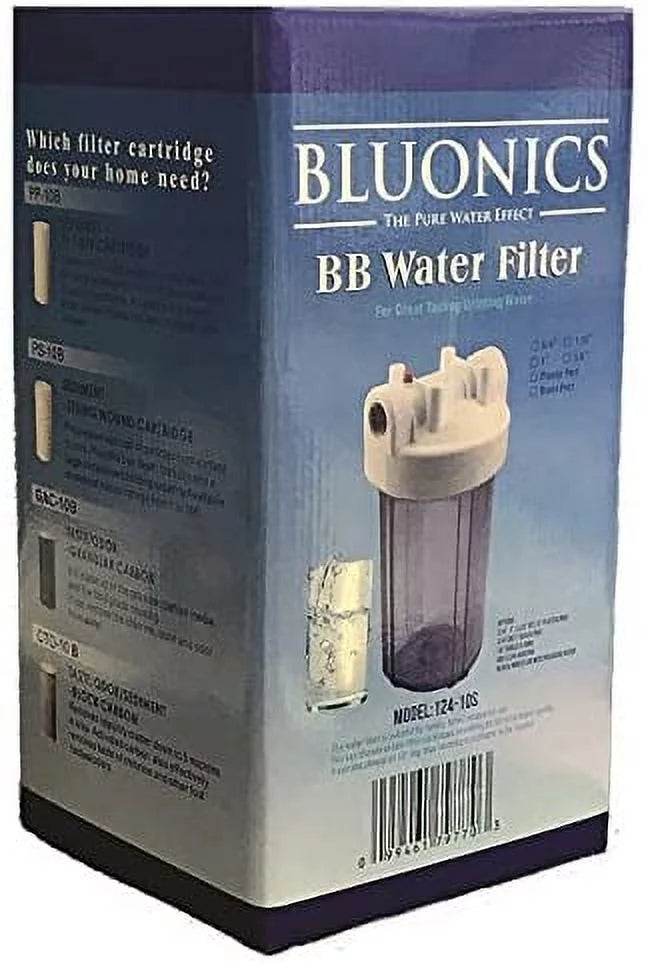 Two 4.5 x 10" Big Blue Whole House Sediment & Carbon moisture Filters