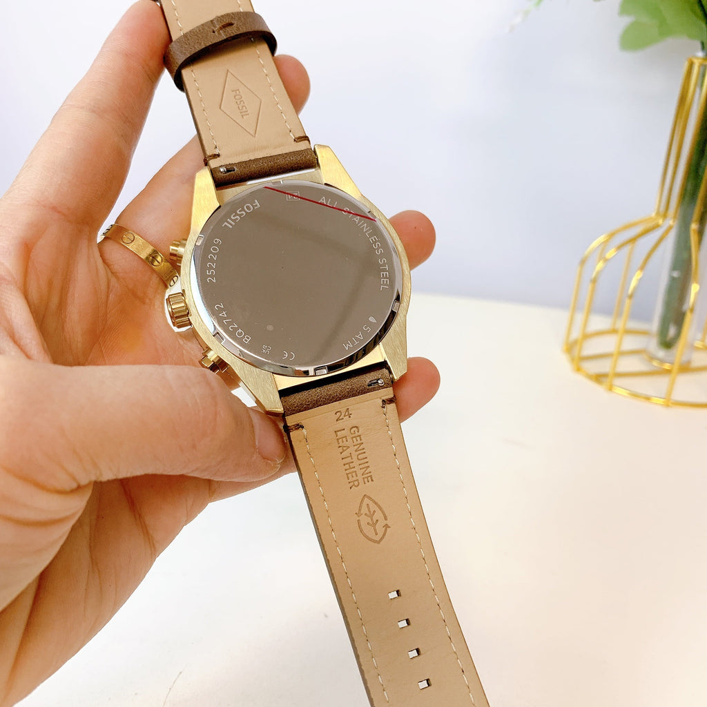 Fossil BQ2742 Brox Multifunction Medium Brown Leather Watch