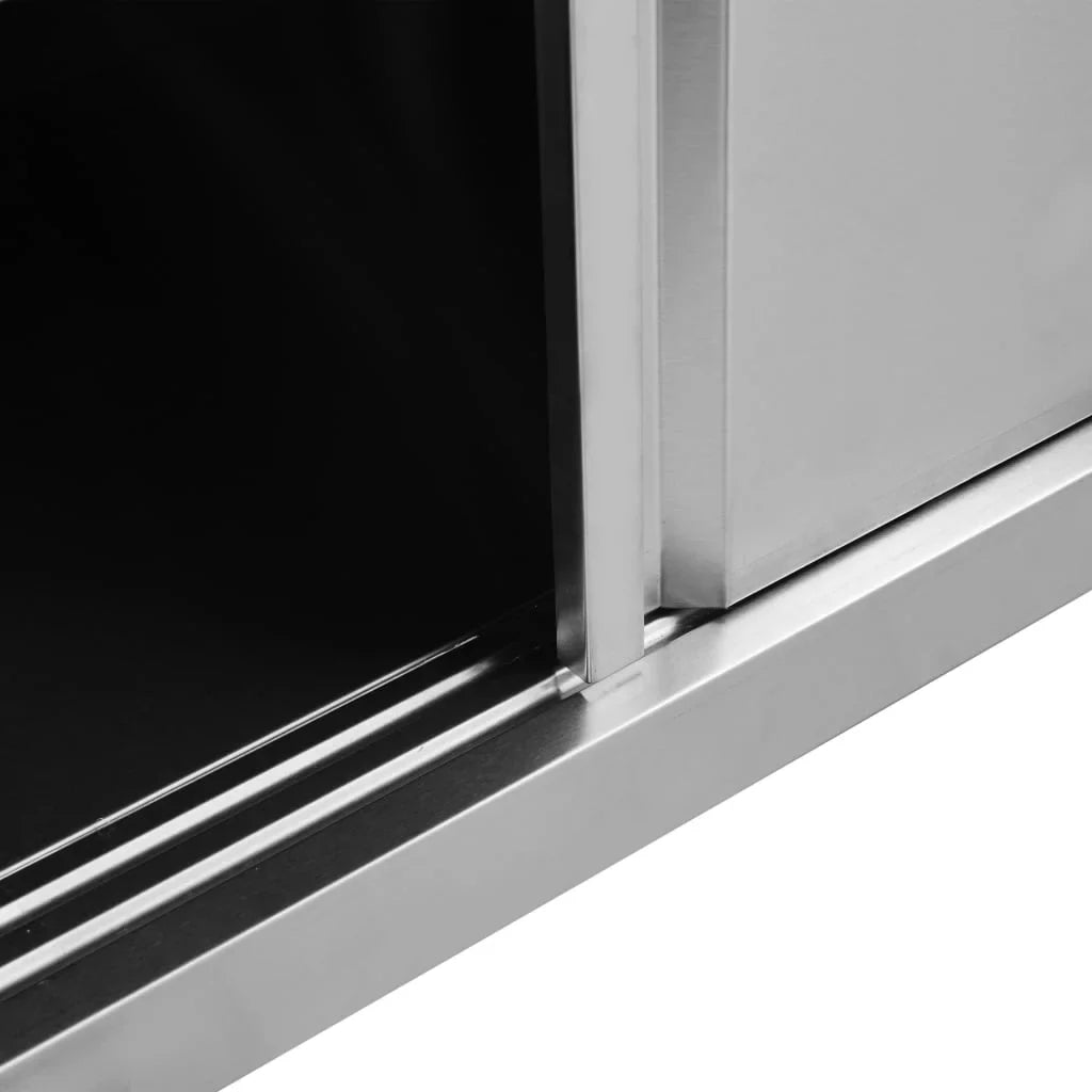 Work Table with Sliding Doors 47.2"x19.7"x37.4" Stainless Steel