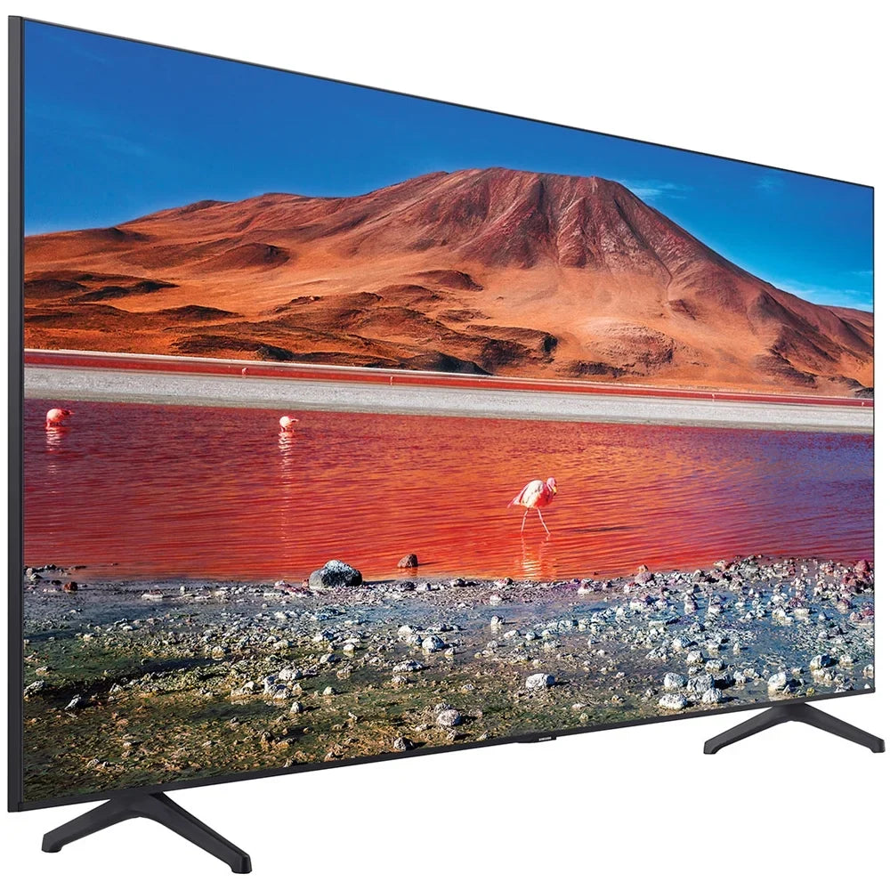 UN58TU7000 58-inch 4K Ultra HD Smart LED TV (2020 Model) 360 Design Bundle with TaskRabbit Installation Services + Deco Gear Wall Mount + HDMI Cables + Surge Adapter