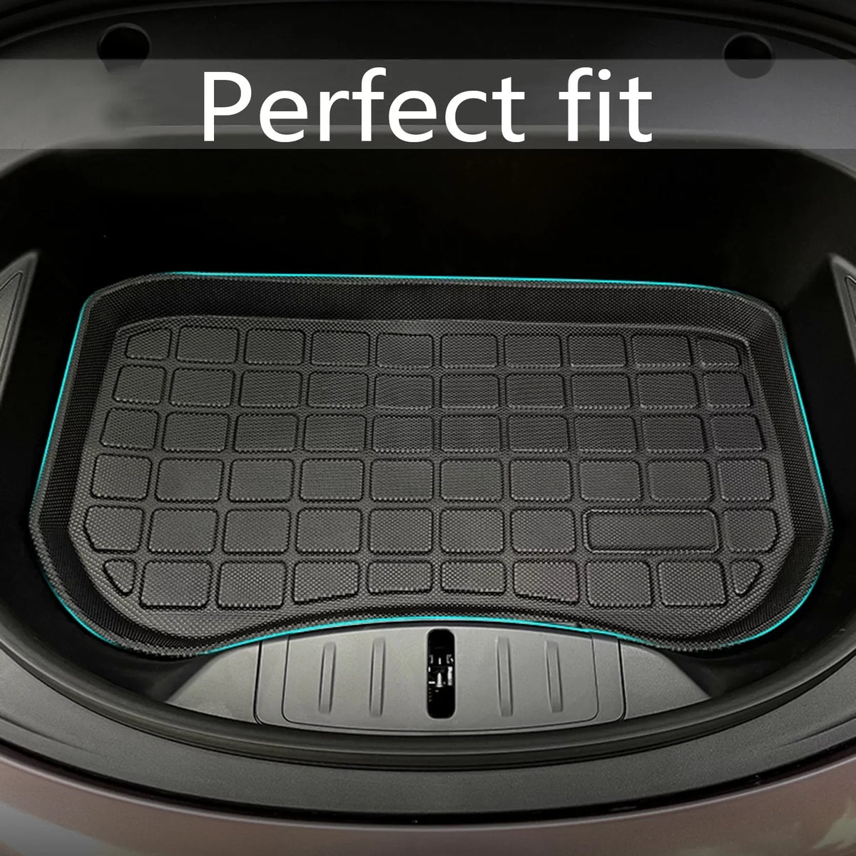 KIKIMO Tesla Model Y Storage Mat and Cargo Liners, Tesla Model Y Accessories, All climate Trunk Mat, Waterproof Rear Cargo Mat Custom Fit for Tesla, Heavy Duty Floor Mats
