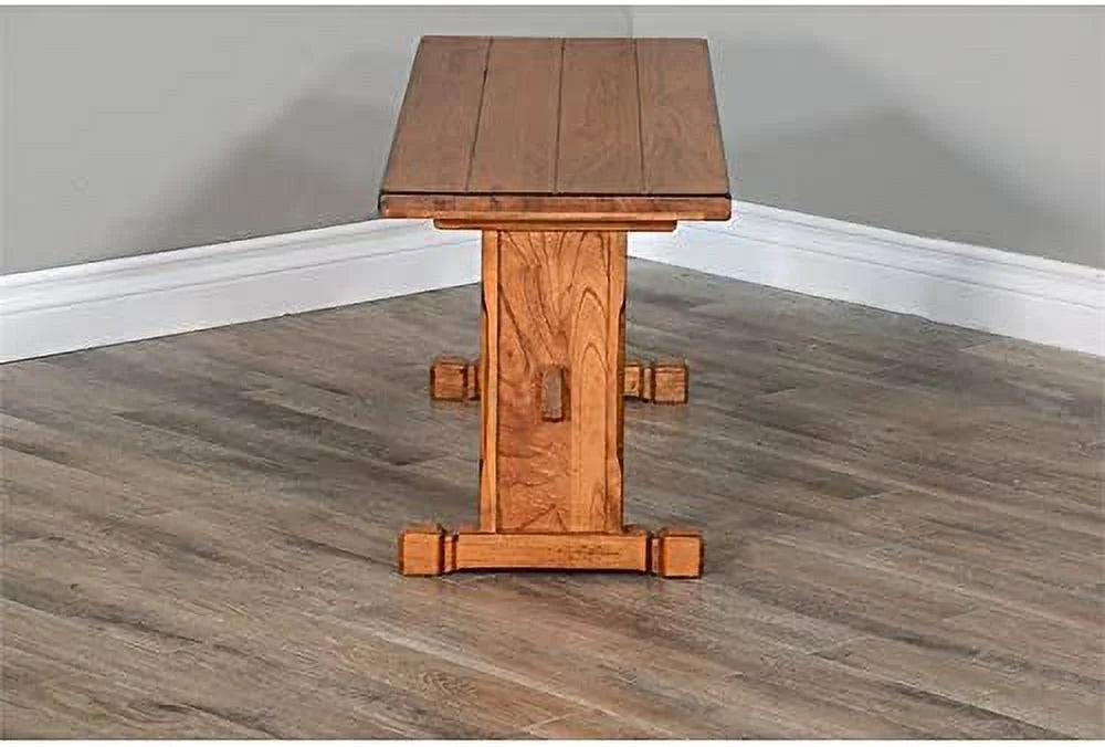 LLBIULife Sedona 18.5" Farmhouse Mindi Wood Nook Side Bench in Rustic Oak