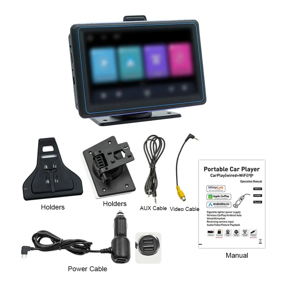 Apexeon Car Stereo,Camera Dual MP5 Player Dual USB Car Audio Portable Car 7'' 720P 5.0  suitable Car Stereo 5.0 matching USB BT Receiver BT 5.0 12 Auto matching Android Stereo 720P Car
