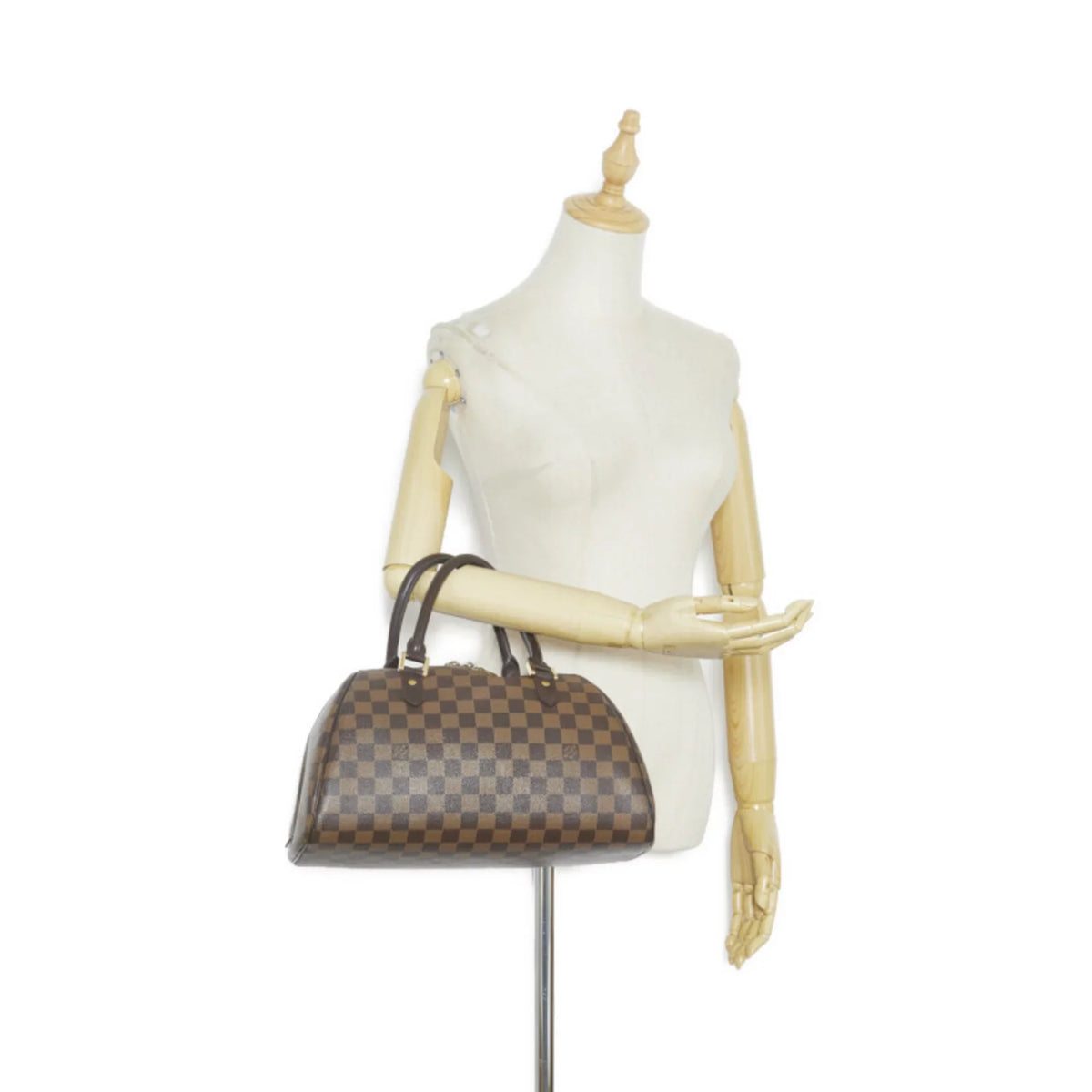 Pre-Owned Louis Vuitton Damier Rivera MM Handbag Boston Bag N41434 Ebene Brown PVC Leather Women's LOUIS VUITTON (Fair)
