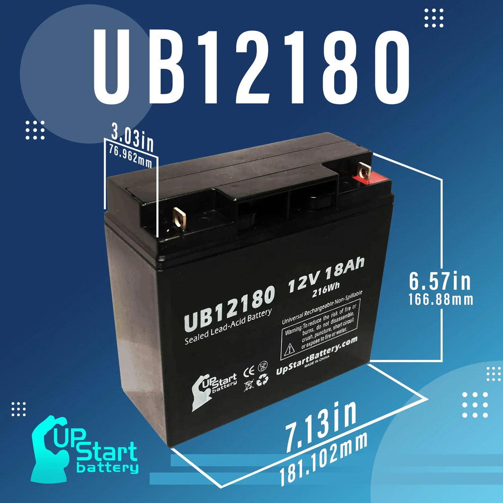 3x Pack - suitable CSB BATTERY OF AMERICA GP12170B1 Battery - Replacement UB12180 Universal Sealed Lead Acid Battery (12V, 18Ah, 18000mAh, T4 Terminal, AGM, SLA)