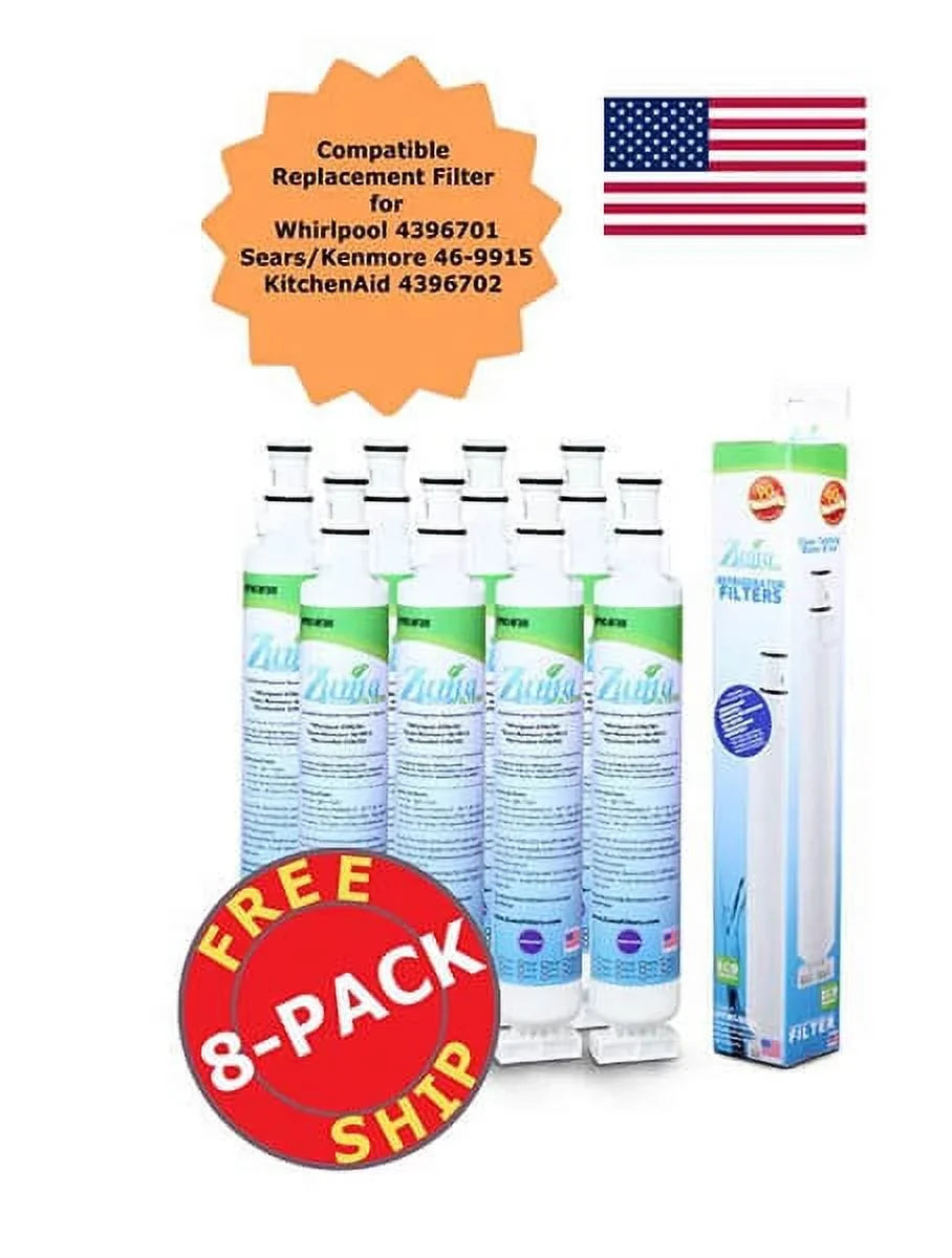 ZUMA Brand , aqua and Ice Filter , Model # OPFW3-RF300 , matching with Whirlpool® EFF-6001A - 8 Pack - Made in U.S.A.