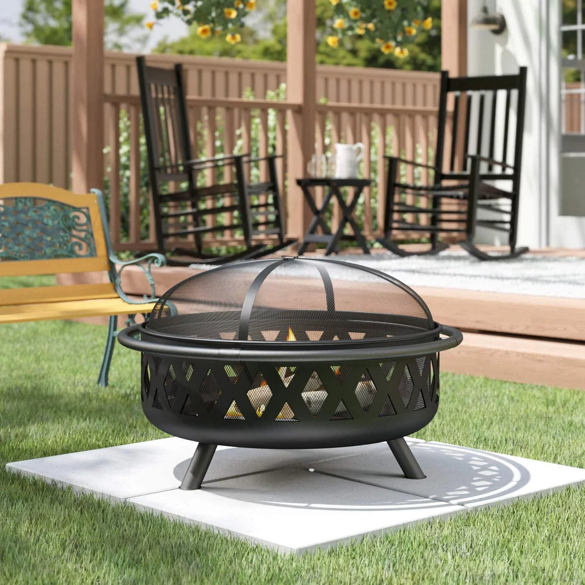 Sofia Easy Assemble And Portable Outdoor Bonfire Party Grill Pit And Fire Pit