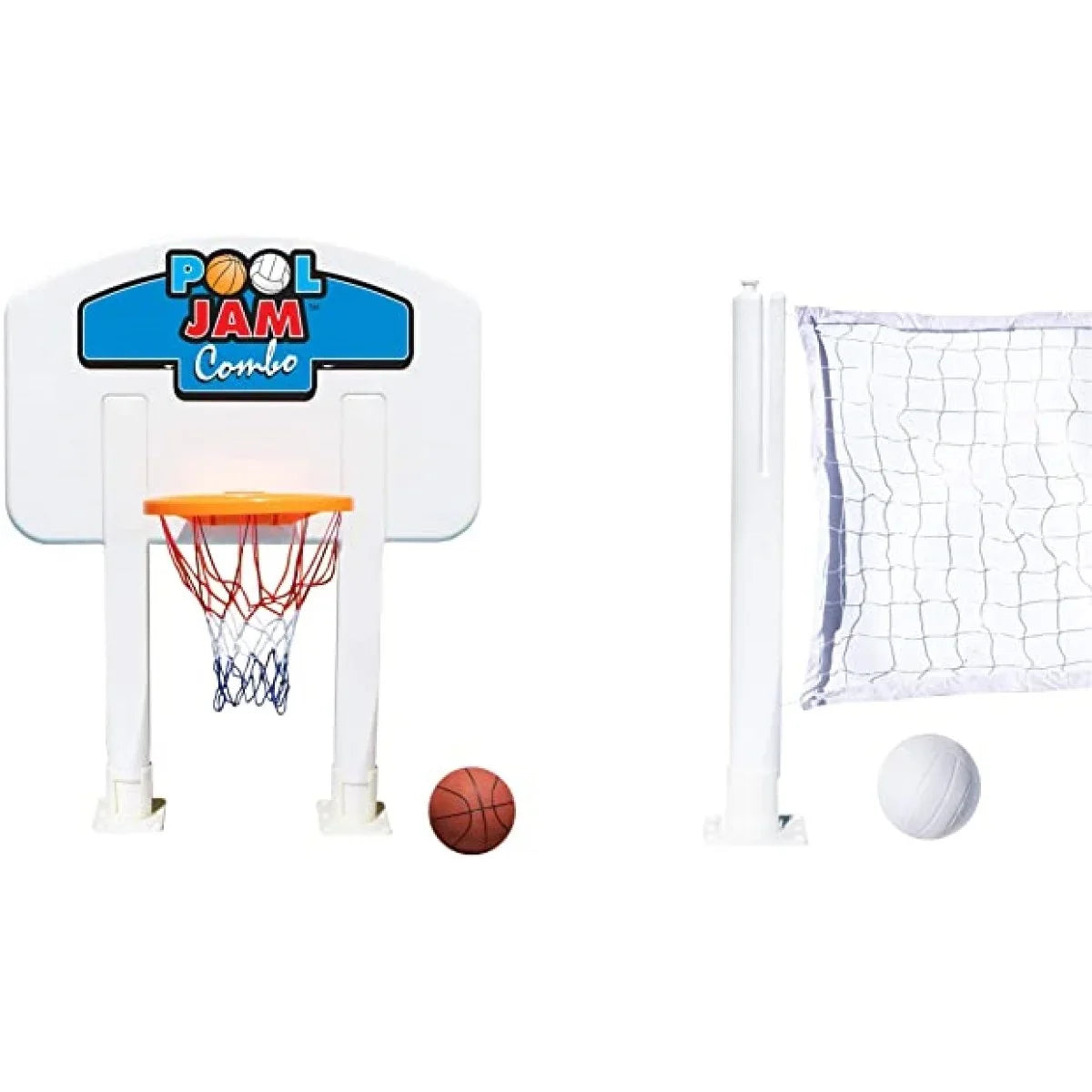 Basketball and Volleyball Above Ground Combination Pool Game - White and Blue. Swimline 30 Ft