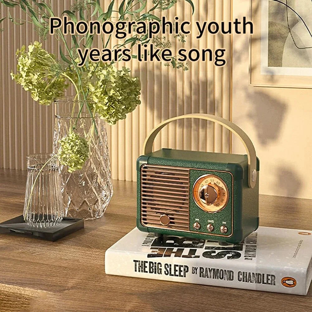 Outdoor Portable Mini Cute Creative Retro Radio High superior Smart Speaker Wireless Card Subwoofer Music Box