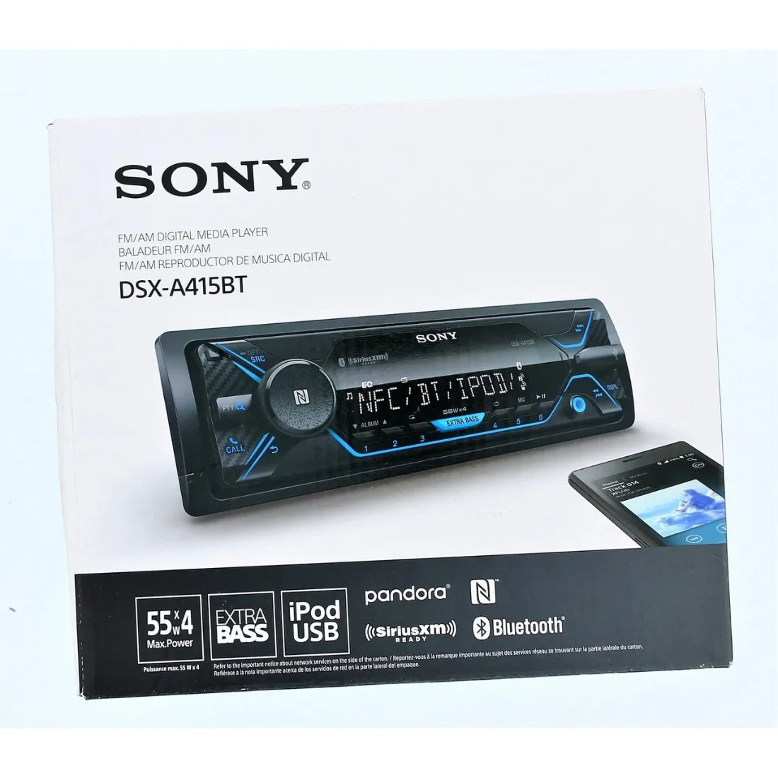 DSX-A415BT Single DIN Bluetooth In-Dash Digital Media Car Stereo Receiver with Front 3.5 & USB Auxiliary Inputs NEW