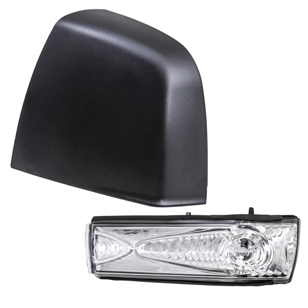 Brock Aftermarket Replacement Driver Left Door Mirror protector Textured Black And Turn Signal Light Set appropriate With 2015-2021 RAM Promaster City Base/ST/Tradesman