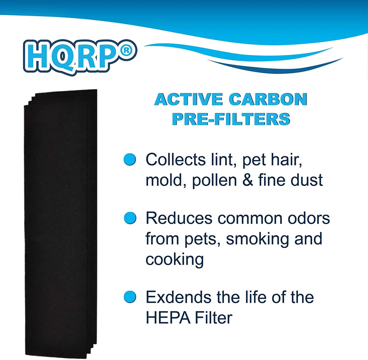 HQRP Kit: 2pcs Filter C & 4-pack Carbon Filters (Reserve) suitable with GermGuardian AC5300B AC5350W AC5350B AP2800CA AC5000E AC5250 AC5250PT Air Purifiers, FLT5000 Replacement