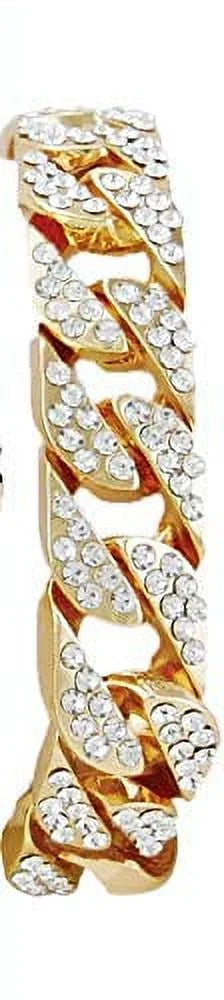 Bling'ed Out King and Queen Hip Hop Watch Set Perfect for Power Couples to Flaunt On and Off The Dance Floor - ST10325/ST10364 His&Hers(ST10327Gld Gld)