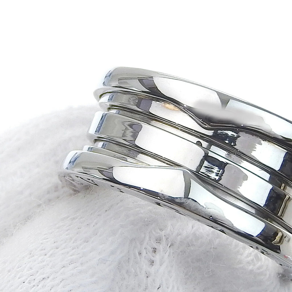 8.5 White Gold (Good). Pre-Owned Bulgari BVLGARI B-ZERO1 B Zero One Ring 3 Band K18WG #49 No