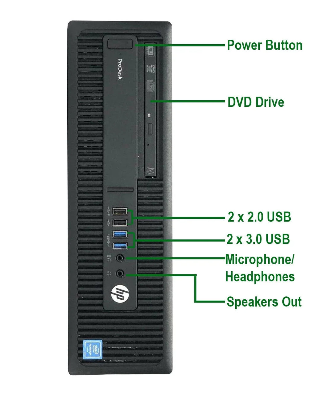 Pre-Owned  600 G2 Desktop Computer  Pentium G4400 3.3GHz CPU 8GB Ram, 1TB HDD, New 22" LCD, Keyboard & Mouse, WiFi, DVD, Win10 Pro PC (Refurbished)