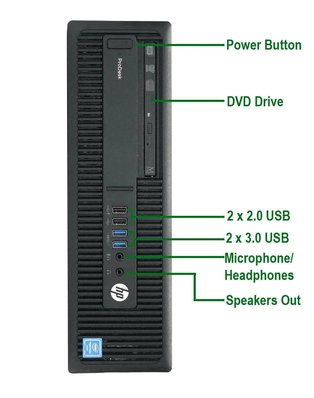 Pre-Owned  600 G2 Desktop Computer  Pentium G4400 3.3GHz CPU 8GB Ram, 1TB HDD, New 22" LCD, Keyboard & Mouse, WiFi, DVD, Win10 Pro PC (Refurbished)