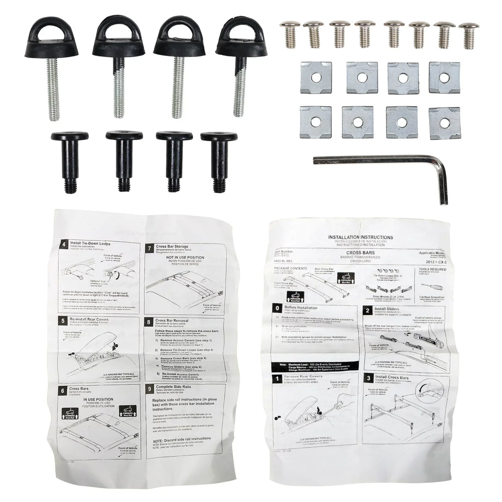 Ikon Motorsports matching with 13-16 Mazda CX-5 CX5 OE Style Cross Bar Roof Rack Black Aluminum