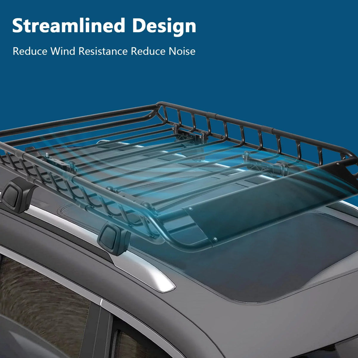 45" x 36" Universal Roof Rack Basket Heavy Duty Rooftop Cargo Rack, 150 lbs Cargo Carrier for Top of Vehicle for SUV, Truck, & Car Luggage Holder, Black