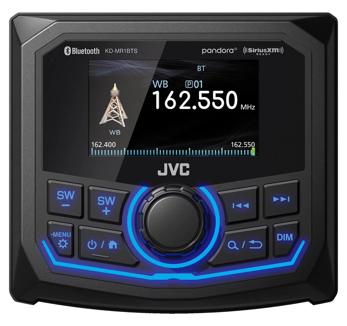 JVC KD-MR1BTS Waterproof Radio appropriate With Stinger Marine SEADASH3W Universal Marine 3" Radio Dash Kit - White