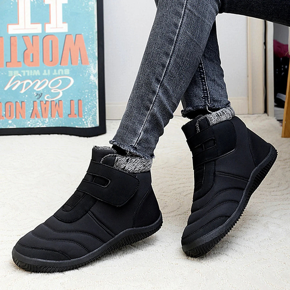 Women's Winter Plus Cotton Thickened High Top Casual Cotton Boots Outdoor Fashion Warm Snow Boots Winter Snow Boots Women liquid Proof Snow Boots for Women Size 12 Wide Width Women's Snow Boots Size 12