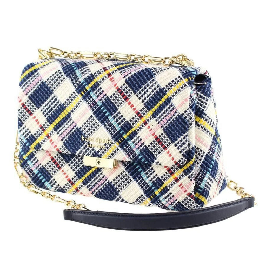 Kate Spade New York Carlyle Fabric Tweed Chain Medium Shoulder Bag Parchment