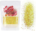 Iridescent Chunky Glitter, 100g Rainbow Glitter for Resin Tumblers, Slime and Craft Making, Nail Art, Festival Decor, Cosmetic Glitter for Body Face Eyeshadow (Iridescent Yellow)