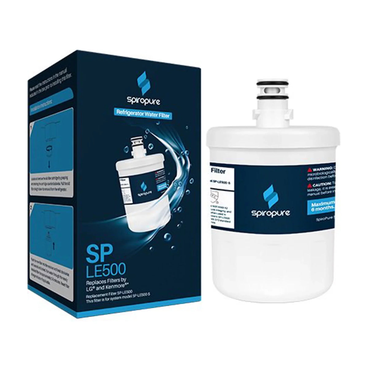 SpiroPure SP-LE500-3PK Refrigerator moisture Filter Replacement, 3 Pack