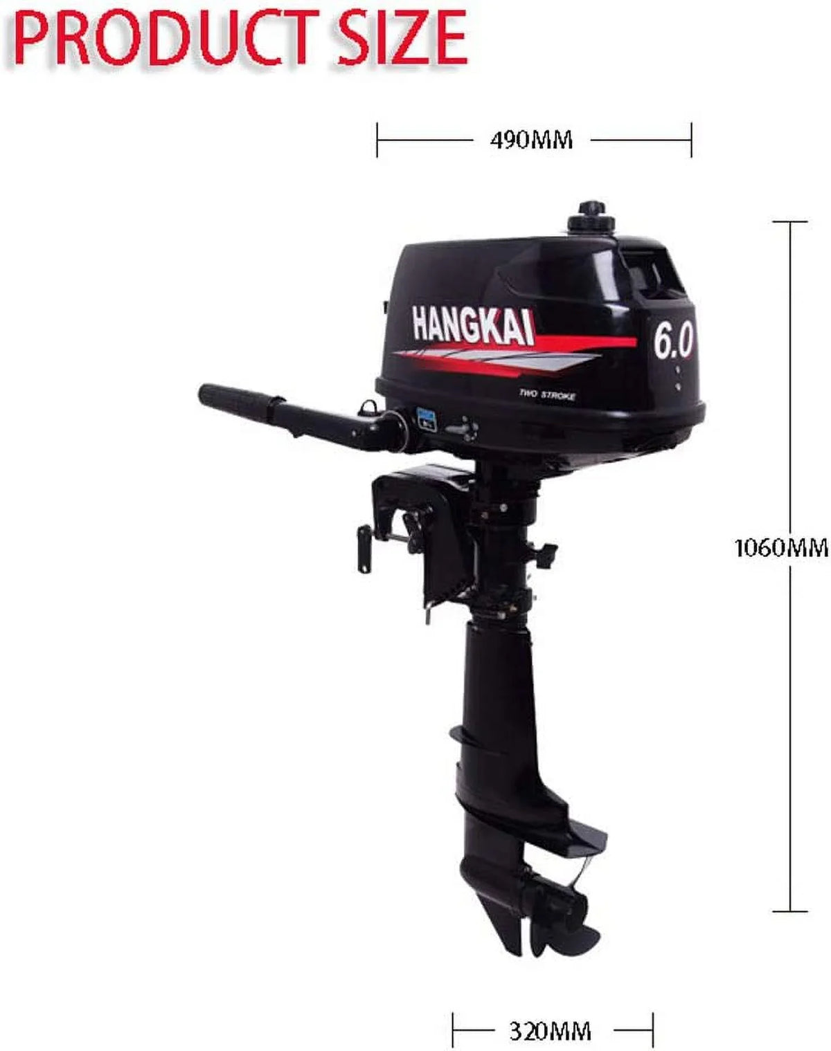 MONIPA 6  2-Stroke Outboard Motor Tiller Shaft Inflatable Fishing ship Marine Engine liquid Cooling CDI System