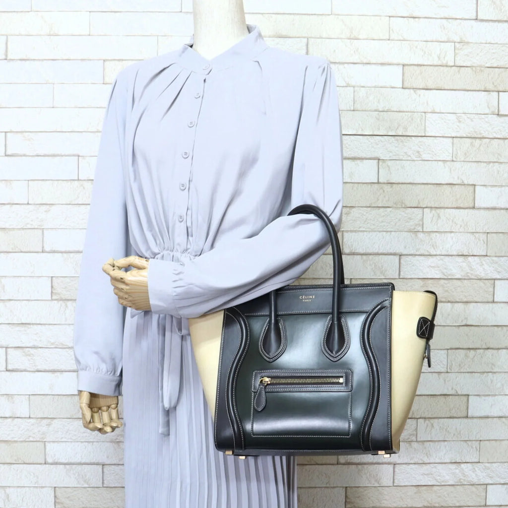Pre-Owned Celine CELINE Micro Shopper Luggage Handbag Calf Ladies (Good)