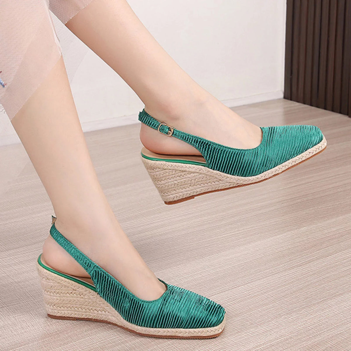 Summer New Cap Toe Wedge Sandals Women Elegant Espadrilles High Heels Linen Straw Fisherman Shoes Silk Espadrilles Women Sandal Sketches Sandals Women's Flip Flop Sandals for Women Dressy Size 12