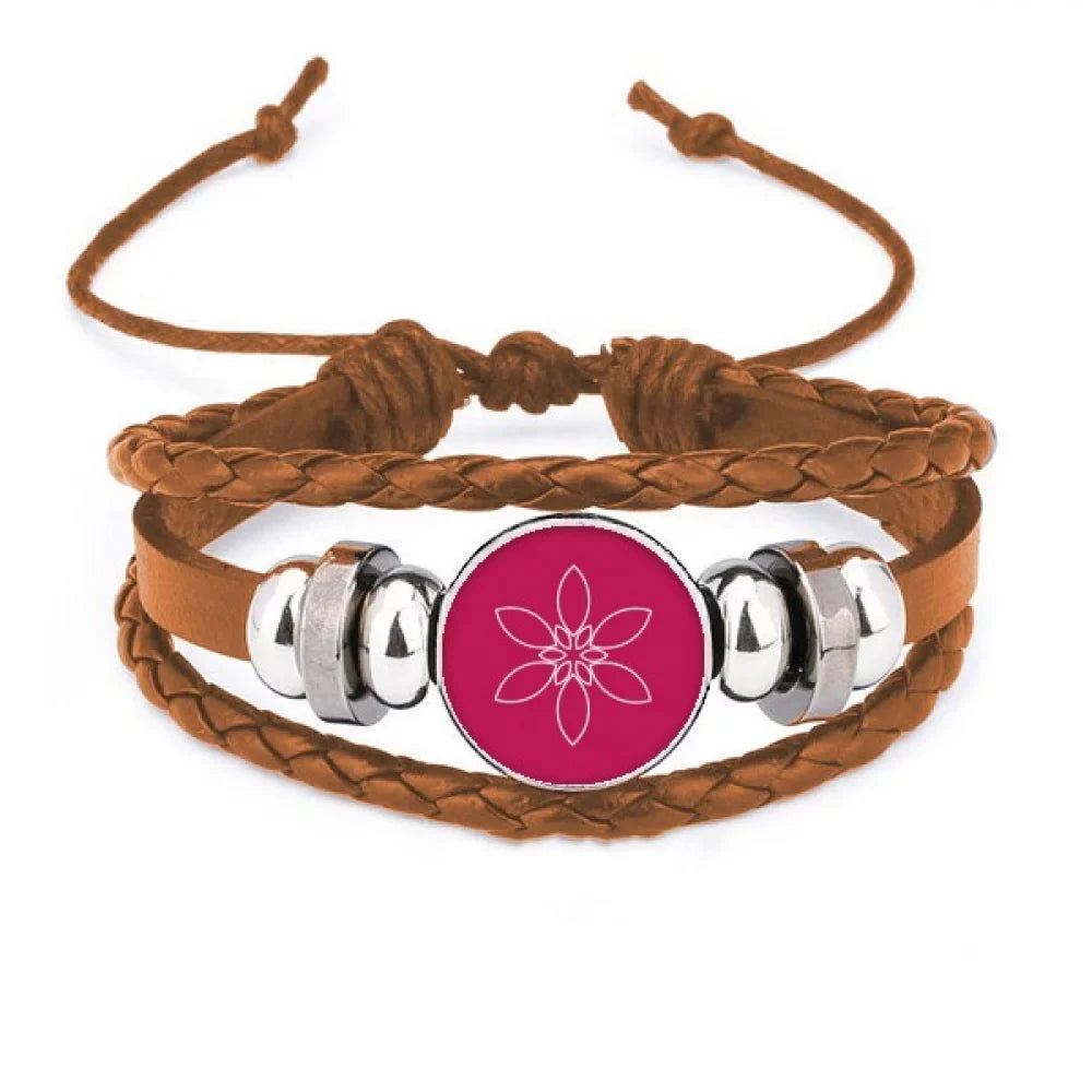 Flower Petal Flowe Pattern Bracelet Wristband Leather Jewelry Ornament