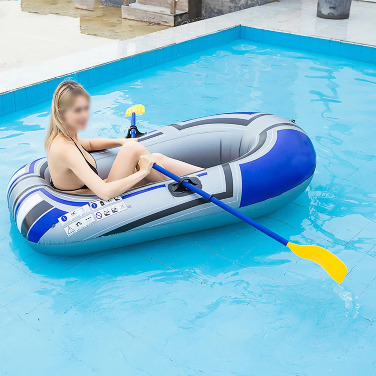 Inflatable vessel Series,thick Inflatable Kayak, Fishing craft Kayak,Single Person aqua Play Outdoor Leisure Travel Fishing vessel 150cm(oars not included)