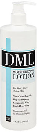 Pump Bottle Unscented Lotion. Moisturizer DML, 16 Oz