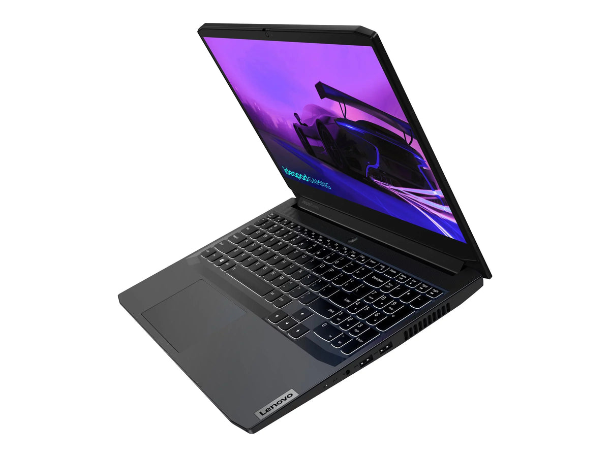 IdeaPad Gaming 3 15ACH6 82K2 - 180-degree hinge design - AMD Ryzen 5 - 5600H / up to 4.2 GHz - Win 11 Home - GF GTX 1650  - 8 GB RAM - 512 GB SSD NVMe - 15.6" IPS 1920 x 1080 (Full HD) @ 120 Hz - 802.11a/b/g/n/ac/ax - shadow black - kbd: US