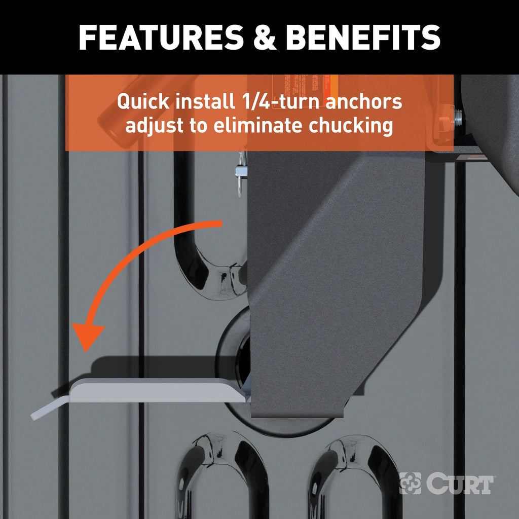 CURT 16064 A20 5th Wheel Hitch, 20,000 lbs, Select Chevrolet Silverado, GMC Sierra 2500, 3500 HD, 8-Foot Bed Puck System