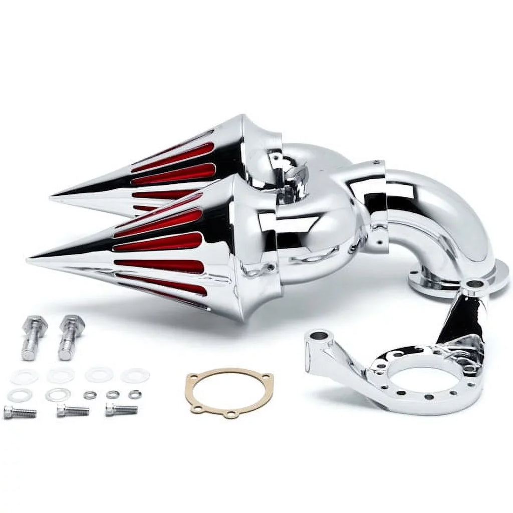 Krator Chrome Dual Spike Intake Air Cleaner Filter Kit appropriate with Harley-Davidson Dyna Custom Applications