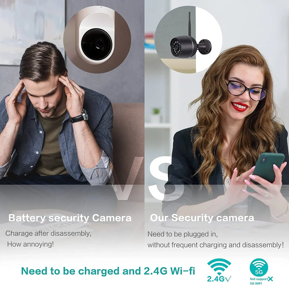 Security Cameras, 2 Pack 1080P WiFi Full Metal Case Cameras for Home Security Outdoor Waterproof Bullet Camera Two-Way Audio, Motion Detection Alert, SD Card Cloud, appropriate with Alexa