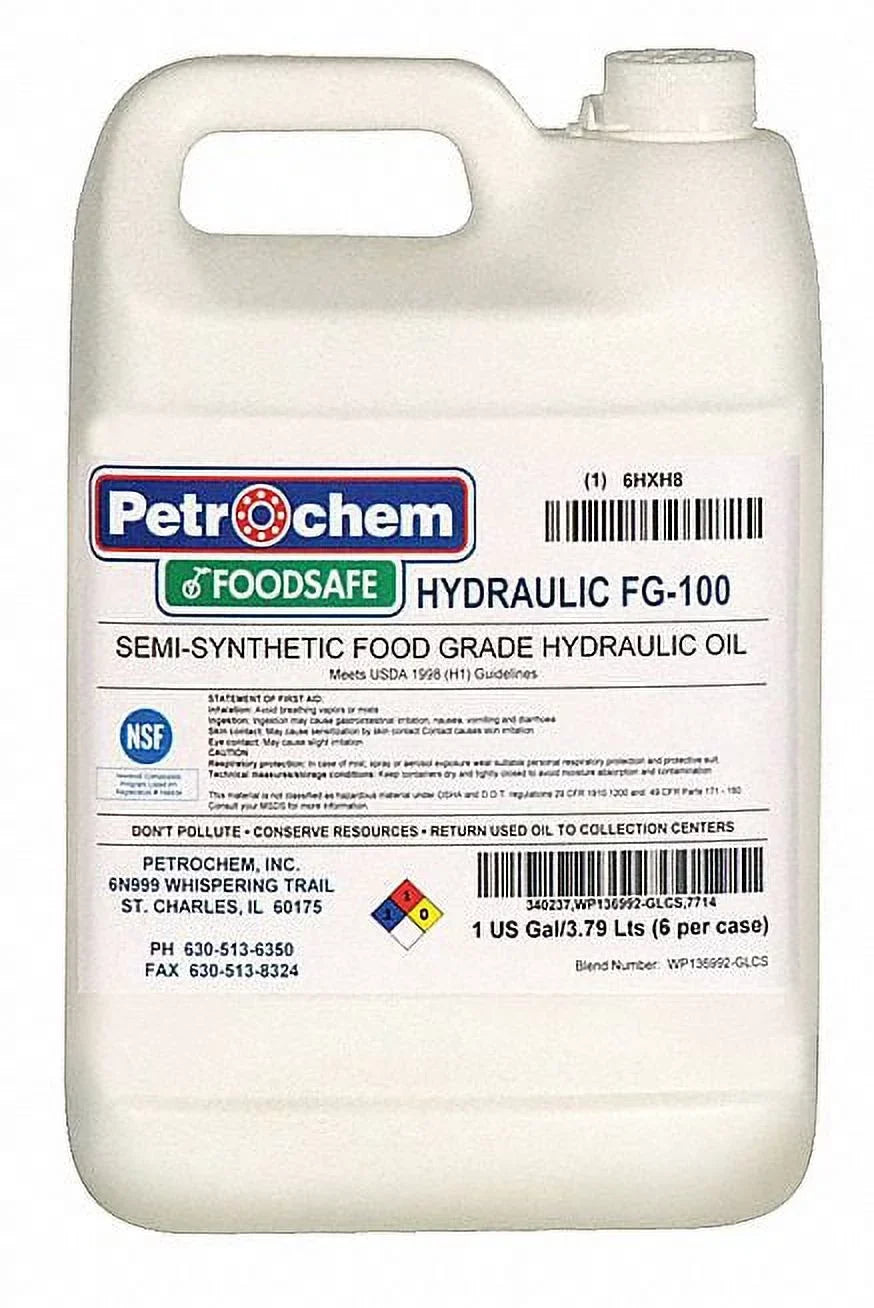 Petrochem Hydraulic Oil,Food Grade,1 gal,Jug  FOODSAFE HYDRAULIC FG-100 H-1