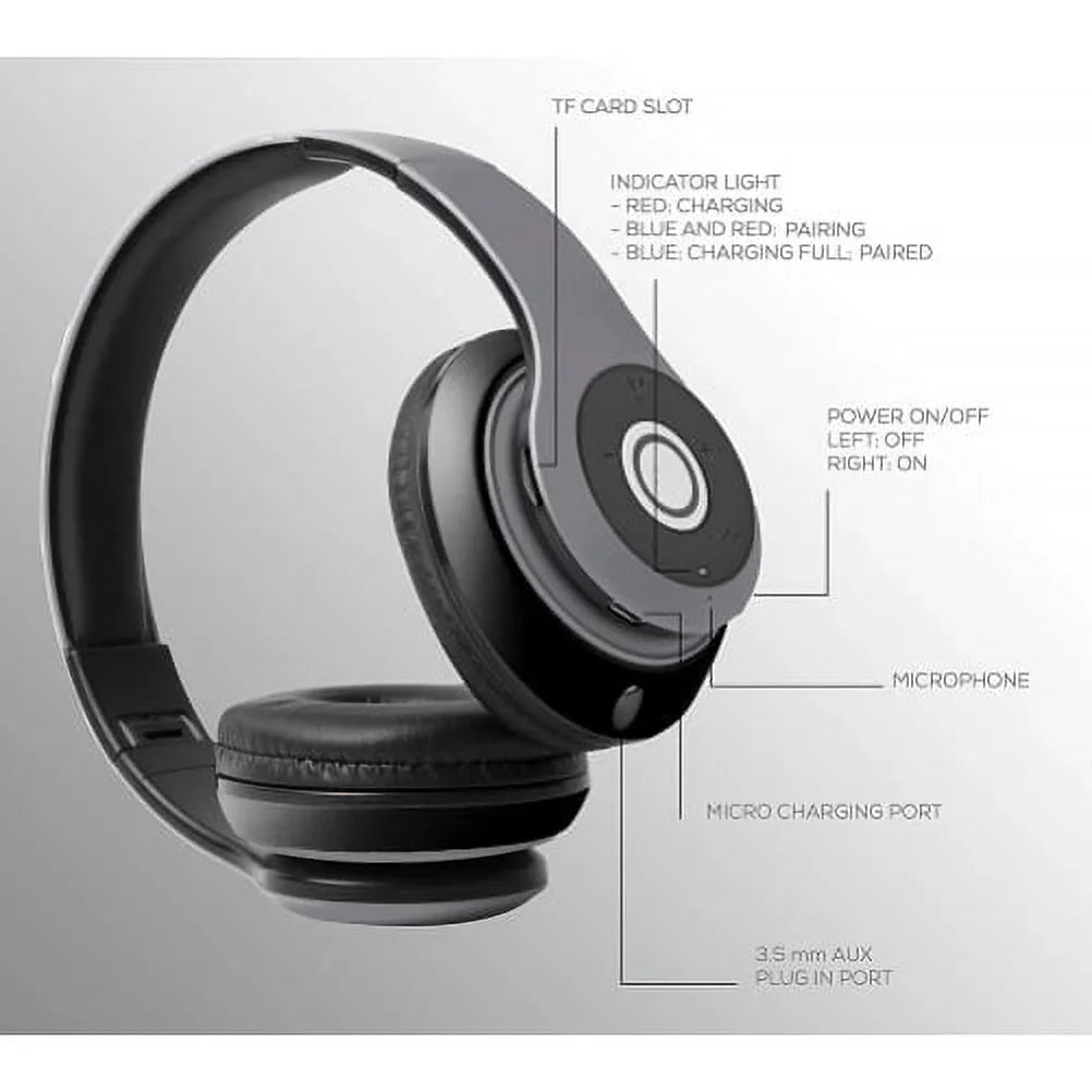 Wireless Headphones for  Galaxy S23/S22/S21/S20/Ultra/Plus - Foldable Headset w Mic Hands-free Earphones Earbuds Over Ear
