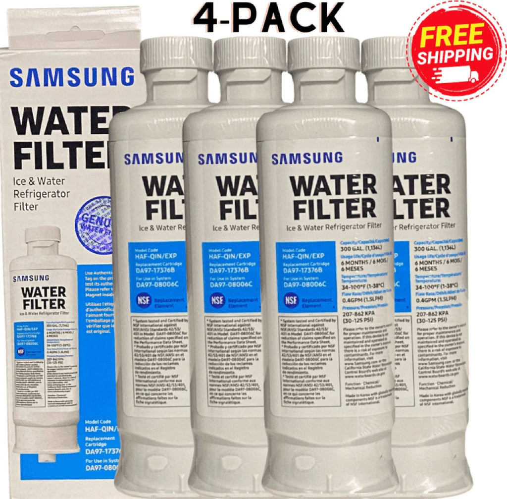 4-Pack Replacement for DA97-17376B HAF-QIN/EXP Refrigerator aqua Filter New, Sealed