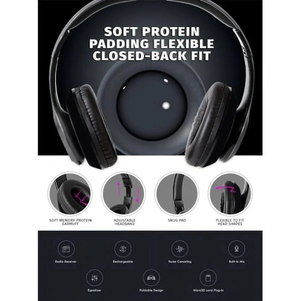 Wireless Headphones for  Galaxy S23/S22/S21/S20/Ultra/Plus - Foldable Headset w Mic Hands-free Earphones Earbuds Over Ear