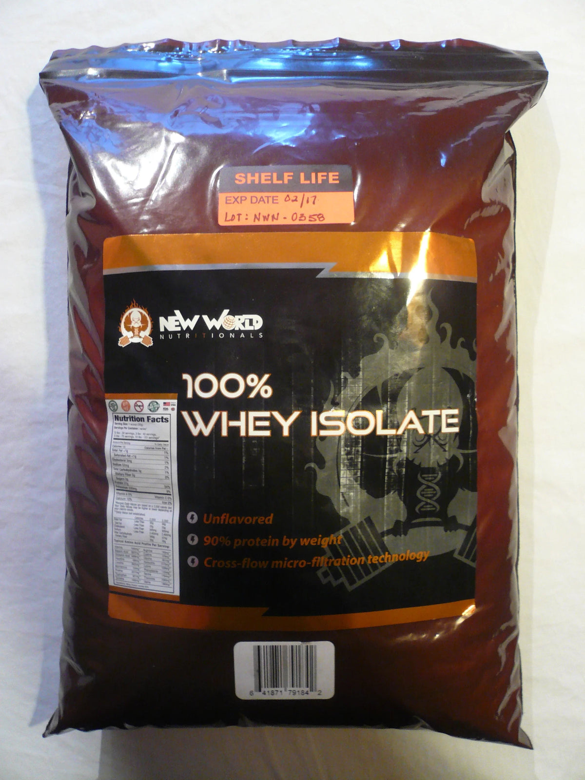 Bulk Whey Protein Isolate - High superior Protein by New World Nutritionals, Chocolate Flavor Protein Powder, 7.5 Ibs, Direct From Manufacturer